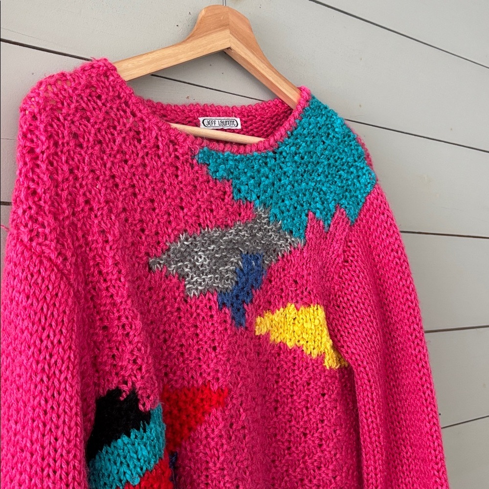 Vintage Jeff Laurent Abstract Knit Sweater | Fits Like Medium–Large - Picture 6 of 6